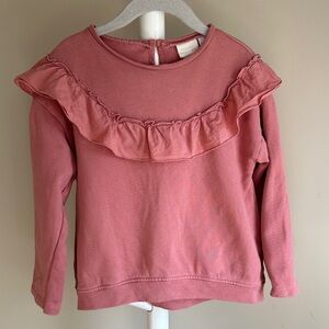 Zara Ruffle Sweatshirt 3/4 Years